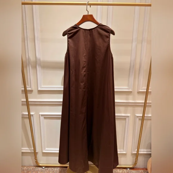 Dissh Gabby Bitter Choc Oversized Cotton Midi Dress - Picture 13 of 16